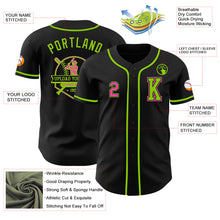 Laden Sie das Bild in den Galerie-Viewer, Custom Black Pink-Neon Green Authentic Baseball Jersey