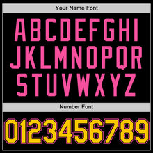 Load image into Gallery viewer, Custom Black Yellow-Pink Authentic Basketball Jersey