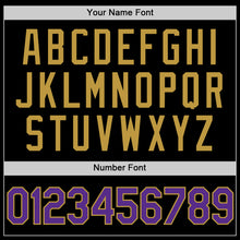 Load image into Gallery viewer, Custom Black Purple-Old Gold Authentic Basketball Jersey