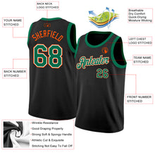 Load image into Gallery viewer, Custom Black Kelly Green White-Orange Authentic Basketball Jersey