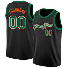 Load image into Gallery viewer, Custom Black Kelly Green White-Orange Authentic Basketball Jersey