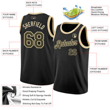 Загрузить изображение в средство просмотра галереи, Custom Black Olive-Cream Authentic Basketball Jersey