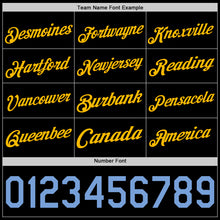 Загрузить изображение в средство просмотра галереи, Custom Black Light Blue-Gold Authentic Basketball Jersey