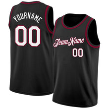 Загрузить изображение в средство просмотра галереи, Custom Black White-Maroon Authentic Basketball Jersey