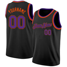 Загрузить изображение в средство просмотра галереи, Custom Black Purple-Orange Authentic Basketball Jersey