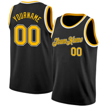 Загрузить изображение в средство просмотра галереи, Custom Black Gold-White Authentic Basketball Jersey