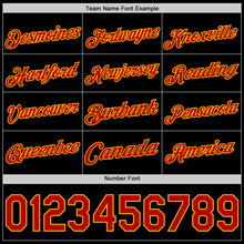 Load image into Gallery viewer, Custom Black Red-Gold Authentic Basketball Jersey