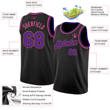 Charger l'image dans la galerie, Custom Black Purple-Pink Authentic Basketball Jersey