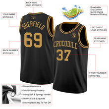 Charger l'image dans la galerie, Custom Black Old Gold Authentic Basketball Jersey