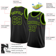 Charger l'image dans la galerie, Custom Black Neon Green Authentic Basketball Jersey