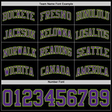 Загрузить изображение в средство просмотра галереи, Custom Black Purple-Neon Green Authentic Basketball Jersey