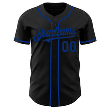 Load image into Gallery viewer, Custom Black Royal Authentic Baseball Jersey