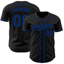 Load image into Gallery viewer, Custom Black Royal Authentic Baseball Jersey