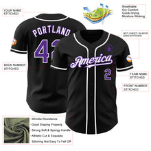 Load image into Gallery viewer, Custom Black Purple-White Authentic Baseball Jersey