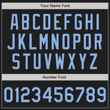 Load image into Gallery viewer, Custom Black Light Blue Authentic Baseball Jersey