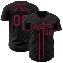 Load image into Gallery viewer, Custom Black Crimson Authentic Baseball Jersey