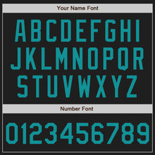 Load image into Gallery viewer, Custom Black Teal Authentic Baseball Jersey