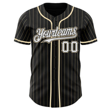 Charger l'image dans la galerie, Custom Black Cream Pinstripe White Authentic Baseball Jersey