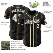 Charger l'image dans la galerie, Custom Black Cream Pinstripe White Authentic Baseball Jersey