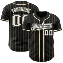 Charger l'image dans la galerie, Custom Black Cream Pinstripe White Authentic Baseball Jersey