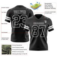 Load image into Gallery viewer, Custom Black White Authentic Football Jersey