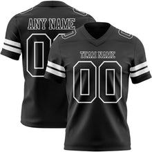 Load image into Gallery viewer, Custom Black White Authentic Football Jersey