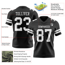 Load image into Gallery viewer, Custom Black White Authentic Football Jersey