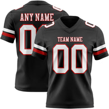 Load image into Gallery viewer, Custom Black White-Red Authentic Football Jersey