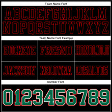 Laden Sie das Bild in den Galerie-Viewer, Custom Black Kelly Green White-Red Authentic Football Jersey