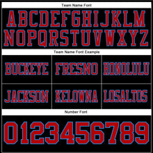 Laden Sie das Bild in den Galerie-Viewer, Custom Black Red-Powder Blue Authentic Football Jersey