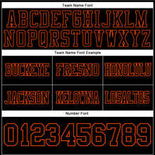 Load image into Gallery viewer, Custom Black Orange Authentic Football Jersey