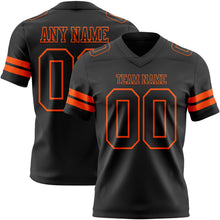 Load image into Gallery viewer, Custom Black Orange Authentic Football Jersey