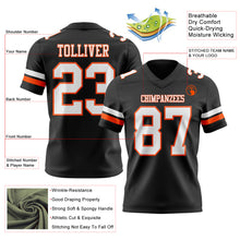 Load image into Gallery viewer, Custom Black White-Orange Authentic Football Jersey