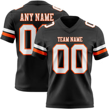 Load image into Gallery viewer, Custom Black White-Orange Authentic Football Jersey