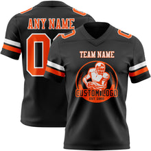Charger l'image dans la galerie, Custom Black Orange-White Authentic Football Jersey
