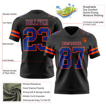 Laden Sie das Bild in den Galerie-Viewer, Custom Black Royal-Orange Authentic Football Jersey