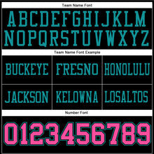 Загрузить изображение в средство просмотра галереи, Custom Black Pink-Teal Authentic Football Jersey