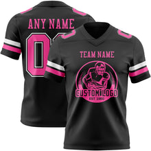 Загрузить изображение в средство просмотра галереи, Custom Black Pink-White Authentic Football Jersey