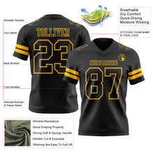 Load image into Gallery viewer, Custom Black Gold Authentic Football Jersey
