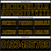 Load image into Gallery viewer, Custom Black Gold Authentic Football Jersey