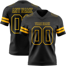 Load image into Gallery viewer, Custom Black Gold Authentic Football Jersey