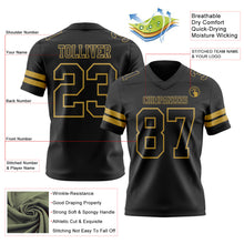 Load image into Gallery viewer, Custom Black Old Gold Authentic Football Jersey