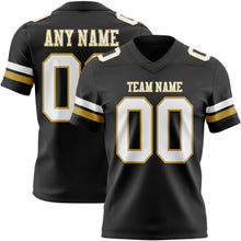 Load image into Gallery viewer, Custom Black White-Old Gold Authentic Football Jersey