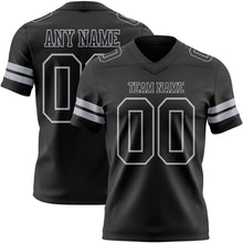 Load image into Gallery viewer, Custom Black Gray Authentic Football Jersey