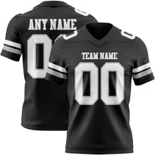 Load image into Gallery viewer, Custom Black White-Gray Authentic Football Jersey