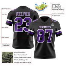 Laden Sie das Bild in den Galerie-Viewer, Custom Black Purple-White Authentic Football Jersey