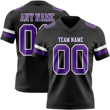 Laden Sie das Bild in den Galerie-Viewer, Custom Black Purple-White Authentic Football Jersey