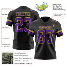 Laden Sie das Bild in den Galerie-Viewer, Custom Black Purple-Old Gold Authentic Football Jersey
