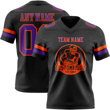 Laden Sie das Bild in den Galerie-Viewer, Custom Black Purple-Orange Authentic Football Jersey
