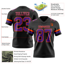 Laden Sie das Bild in den Galerie-Viewer, Custom Black Purple-Orange Authentic Football Jersey